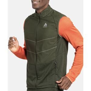 Odlo Run Easy S-Thermic Gilet vest size M deep depths green men jacket A001972